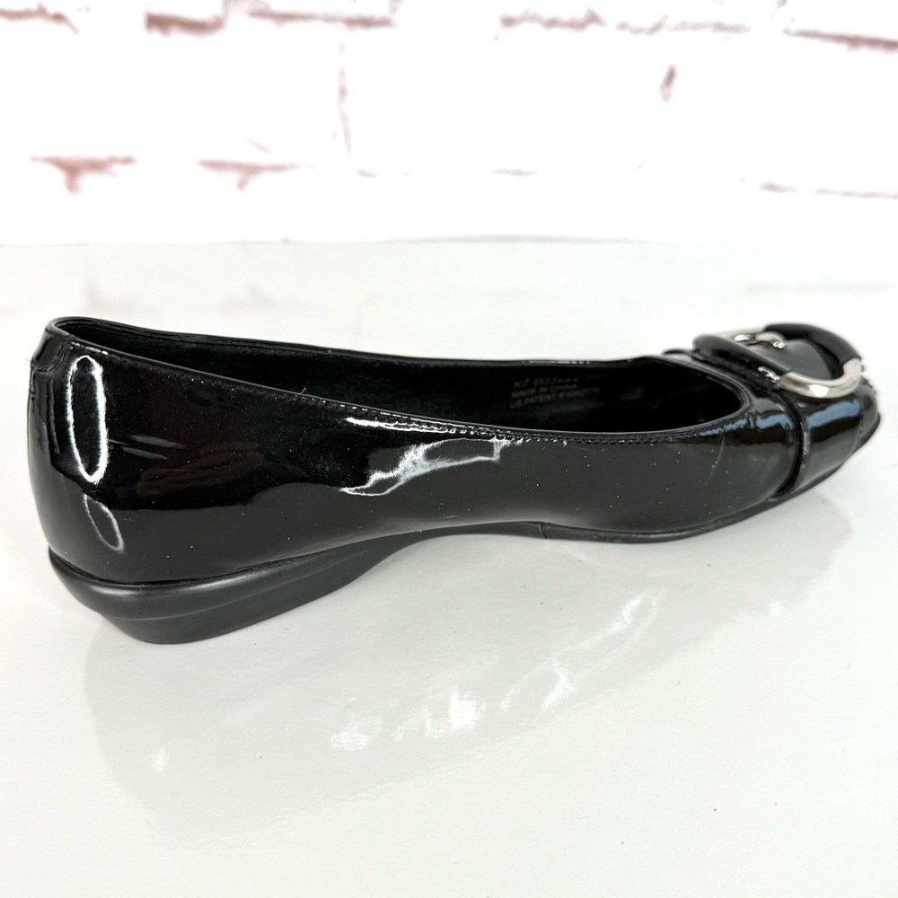 COLE HAAN NIKE AIR COLLAB Size 5.5 Black Patent Leather Ballet Flat Slip Shoes - Picture 12 of 16